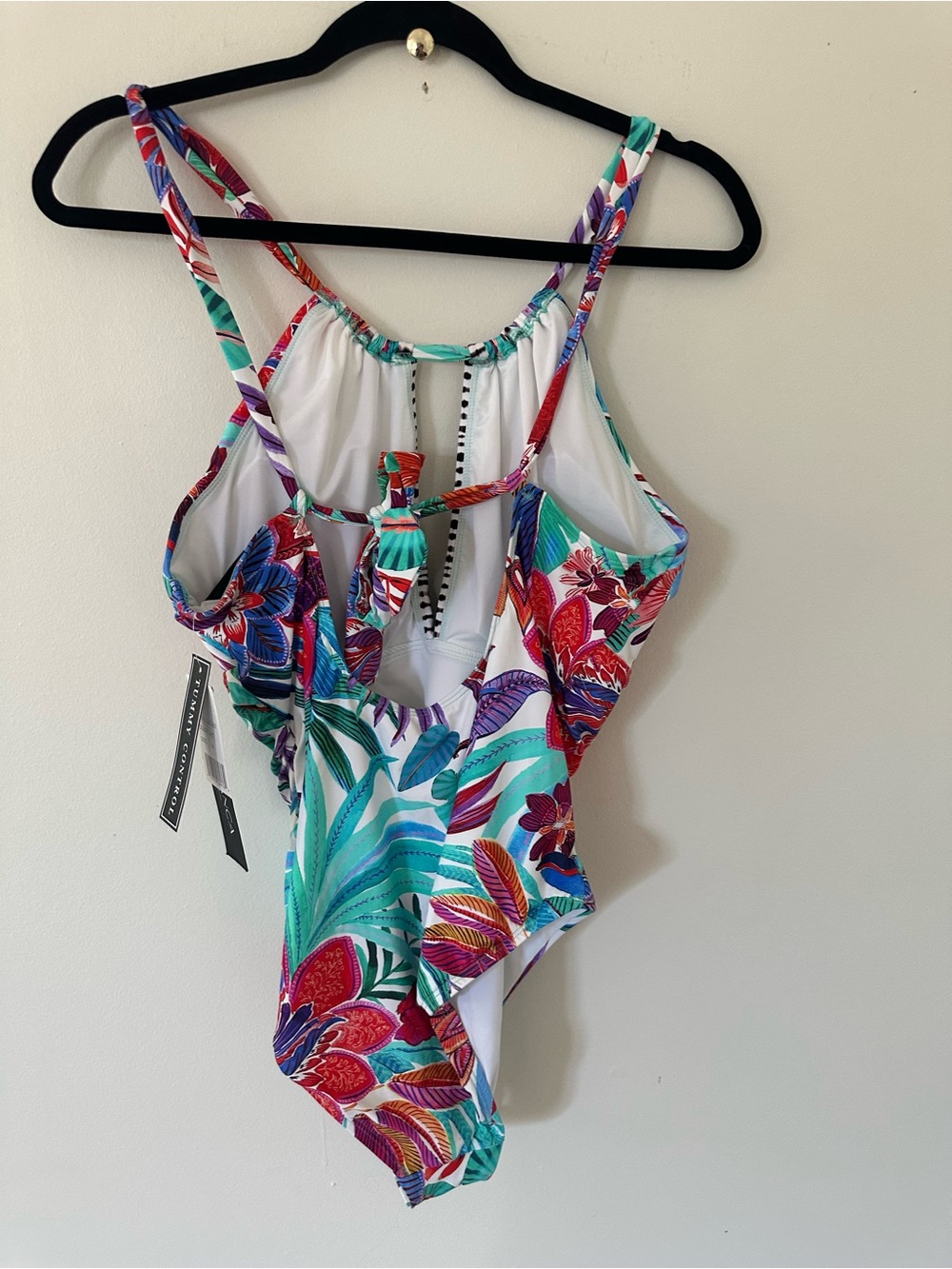 La Blanca Aqua Multi Floral Halter One-Piece Swimsuit size 14 - Picture 5 of 10
